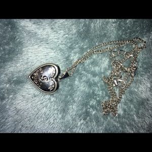 G Enscripted Heart Locket Necklace